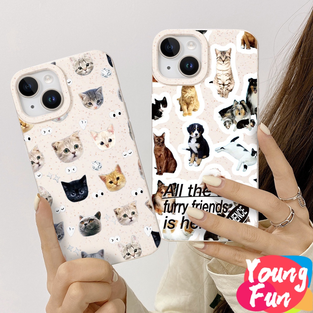 Case VIVO กรณีคู่รักสัตว์น่ารัก เคสโทรศัพท์มือถือ ย่อยสลายได้ เป็นมิตรกับสิ่งแวดล้อม สําหรับ Vivo Y2