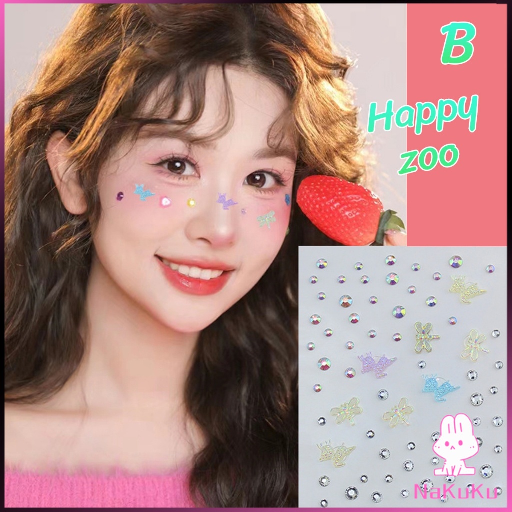 NKK DIY เพชรติดหน้า สติ๊กเกอร์ติดหน้าติดทน Rhinestone sticker - รูปที่ 3
