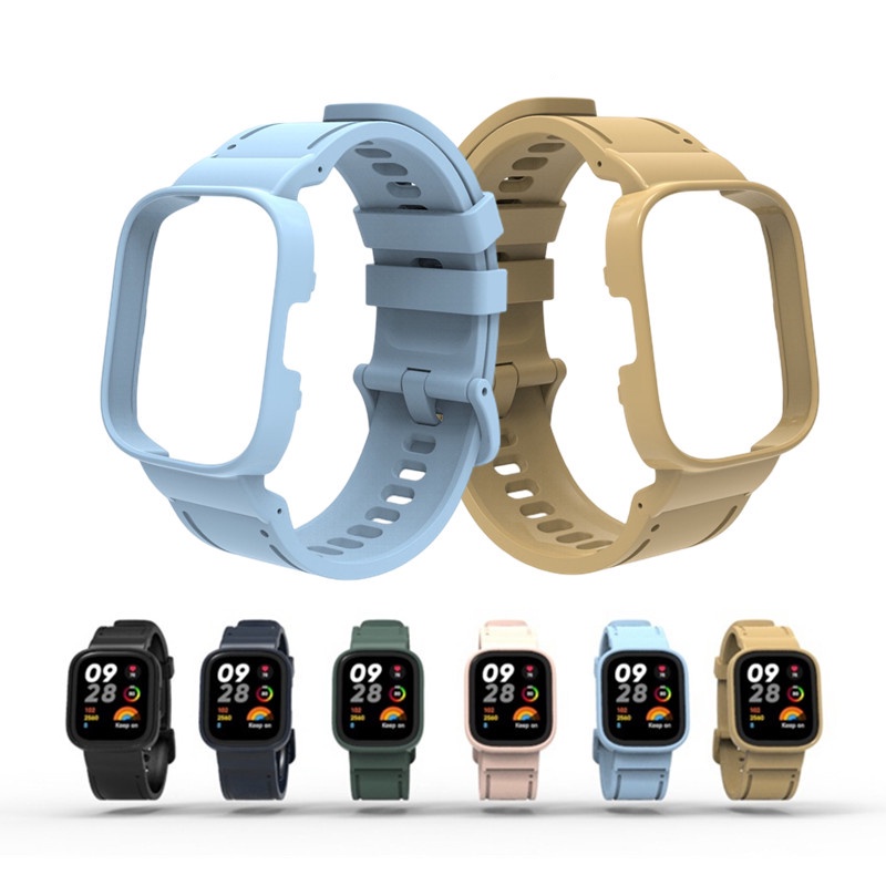 สายนาฬิกาข้อมือซิลิโคน พร้อมเคส แบบเปลี่ยน สําหรับ Redmi Watch 3 Redmi Watch 3
