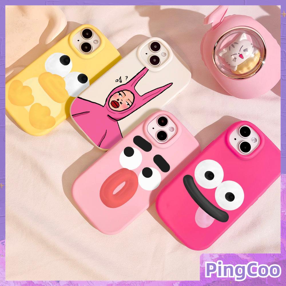 Pingcoo - ใช้งานร่วมกับเคสโทรศัพท์ iPhone 11 iPhone ลดไขมันเคสโทรศัพท์เคลือบ Soft TPU Rose สีแดงสีชมพูสีขาวสีเหลืองน่ารักการแสดงออกตลกเข้ากันได้กับ 14 PRO MAX 13 12 XR 7 8 PLUS