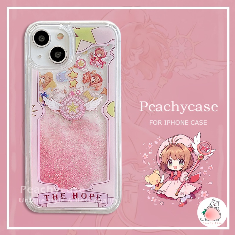 เคสโทรศัพท์มือถืออะคริลิคแข็ง ปิดด้านหลัง แบบกลิตเตอร์ในของเหลว ลายการ์ตูนผู้หญิง สีชมพู สําหรับ iPhone 15 14 13 12 11 Pro Max 14promax 15pro