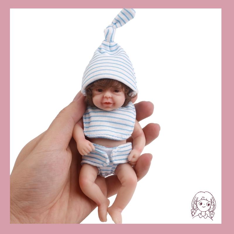 Haha ตุ๊กตาเด็กทารกแรกเกิด เสมือนจริง ซิลิโคนนิ่ม ขนาดเล็ก น่ารัก