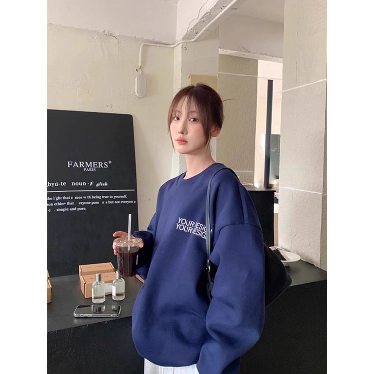 ส่งไวจากไทย SELLDA M-2XL เสื้อสเวตเตอร์ ลายพิมพ์ แขนยาว เกาหลี โอเวอร์ไซส์ ผู้หญิง สเวตเตอร์