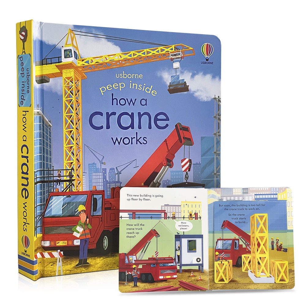 Usborne Peep Inside How A Crane Works Baby 3D Flap Picture Book Educational English Books for Children
