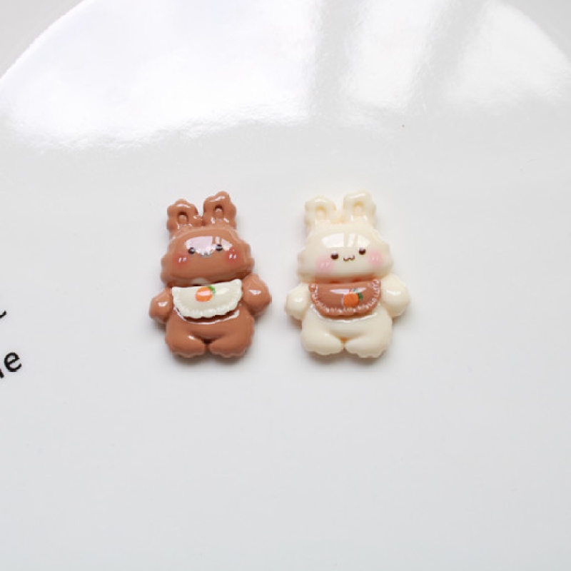 10 ชิ้น พื้นผิว สดใส ชานม หมี กระต่าย เรซิน ด้านหลังแบน Diy เคสโทรศัพท์ รองเท้า หัวเข็มขัด วัสดุตกแต่ง