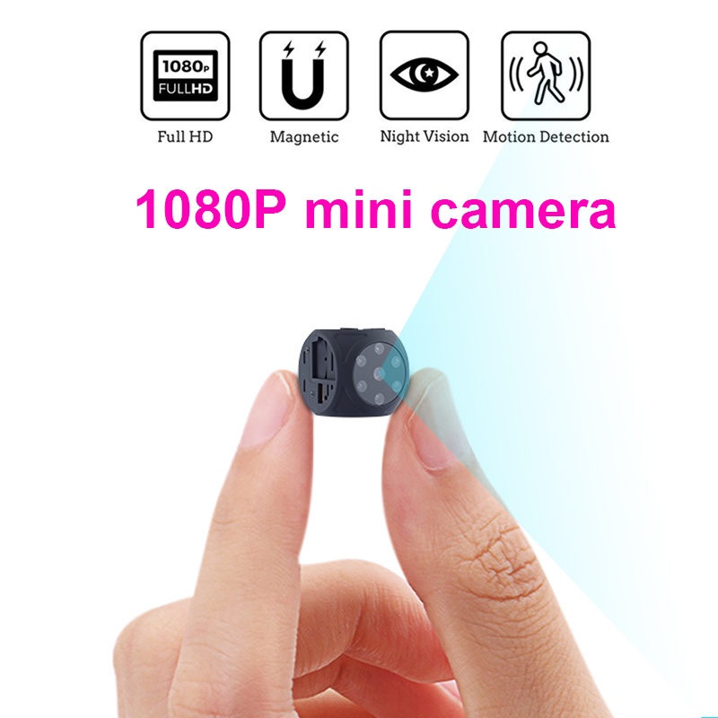 กล้องบันทึกวิดีโอ ขนาดเล็ก 1080P HD มองเห็นกลางคืน มุมกว้าง ตรวจจับการเคลื่อนไหว