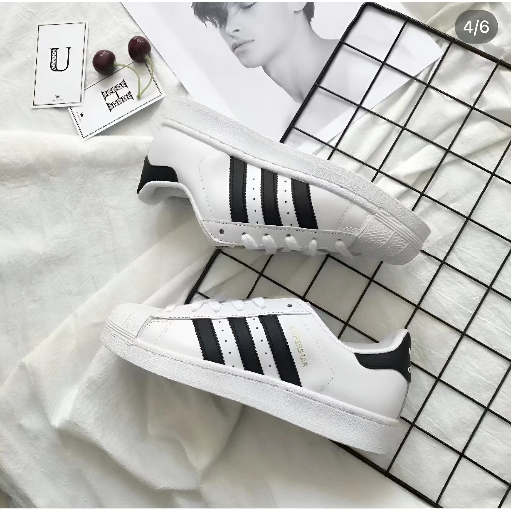 Adidas วิ่งสีขาวทั้งหมด Original สำหรับผู้หญิงและผู้ชายผ้าใบสีขาวทั้งหมด รองเท้า true