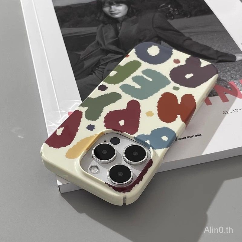 เคสโทรศัพท์มือถือแบบแข็ง กันกระแทก ลายกราฟฟิตี้ ตัวอักษร สไตล์เกาหลี สําหรับ iPhone 7 8 Plus x xs xr xsmax 11 12 13 14 15 pro max - รูปที่ 2