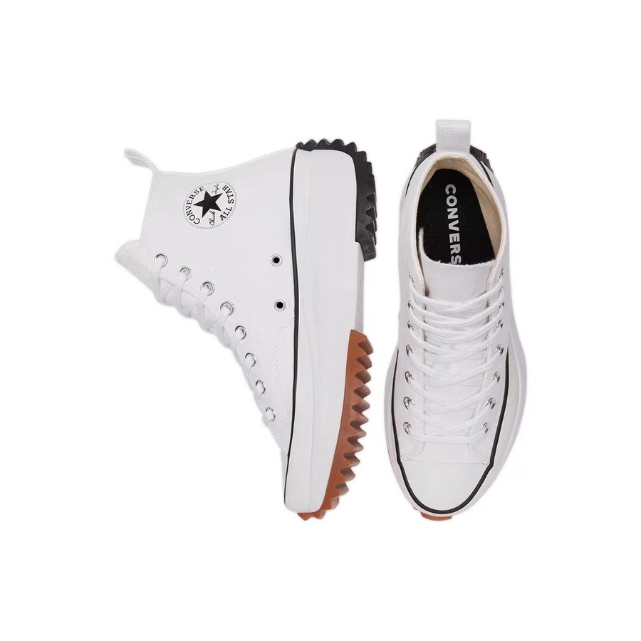 Class A CONVERSE Converse official Run Star Hike thick-soled canvas sneakers small white shoes แนวโ