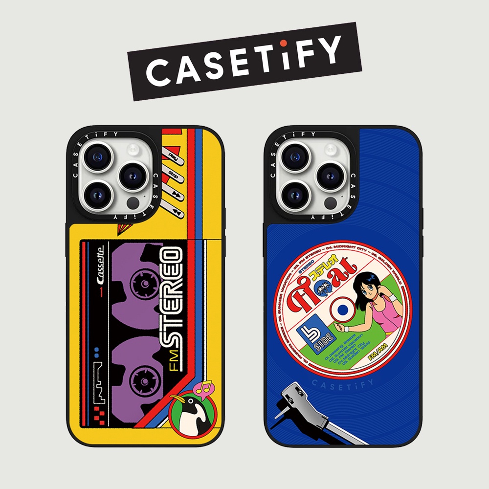 Drop proof CASETI เคสโทรศัพท์สําหรับ iPhone 15 Plus 15Pro 15promax 14 14pro 14promax 13promax พิมพ์ด้านข้างเคสแข็ง Retro บันทึก 12promax กรณี iPhone 11 อย่างเป็นทางการคุณภาพสูง