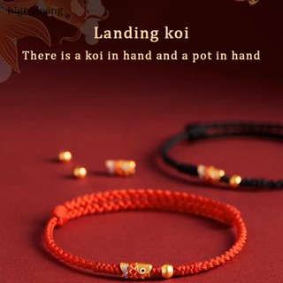 [ซื้อสูง] แฟชั่นมือก้อยปลาโชคดีสร้อยข้อมือกําไลข้อมือทอมือสํ…