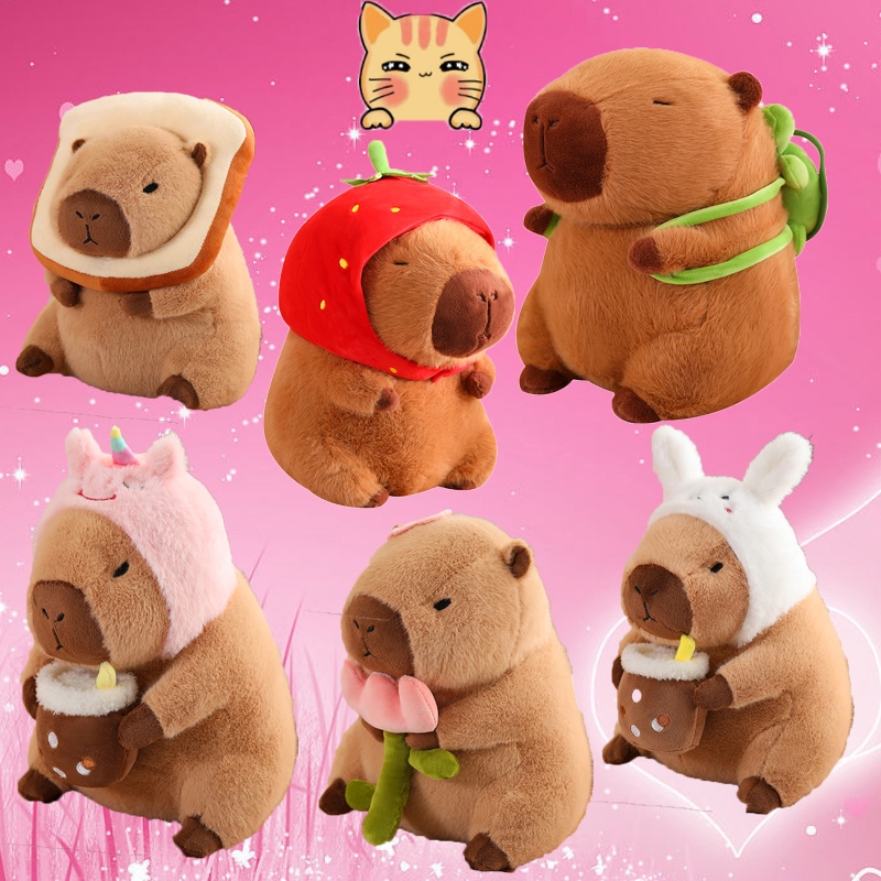 🔴Capybara plush toy 🔴Capybara ตุ๊กตานุ่ม รูปสัตว์ป่า คาปิบารา สมจริง ของเล่นตุ๊กตา ของขวัญวันเกิดแฟนเด็ก