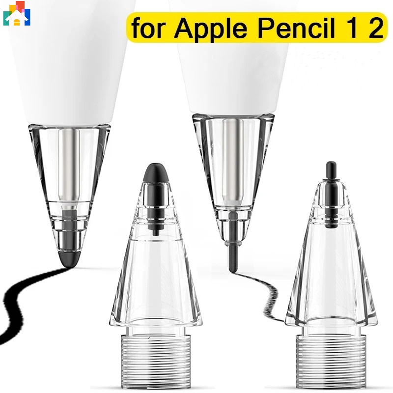 ปลายปากกาสไตลัสใส ทนทาน แบบเปลี่ยน สําหรับ Apple Pencil 1st 2nd 1 5 ชิ้น