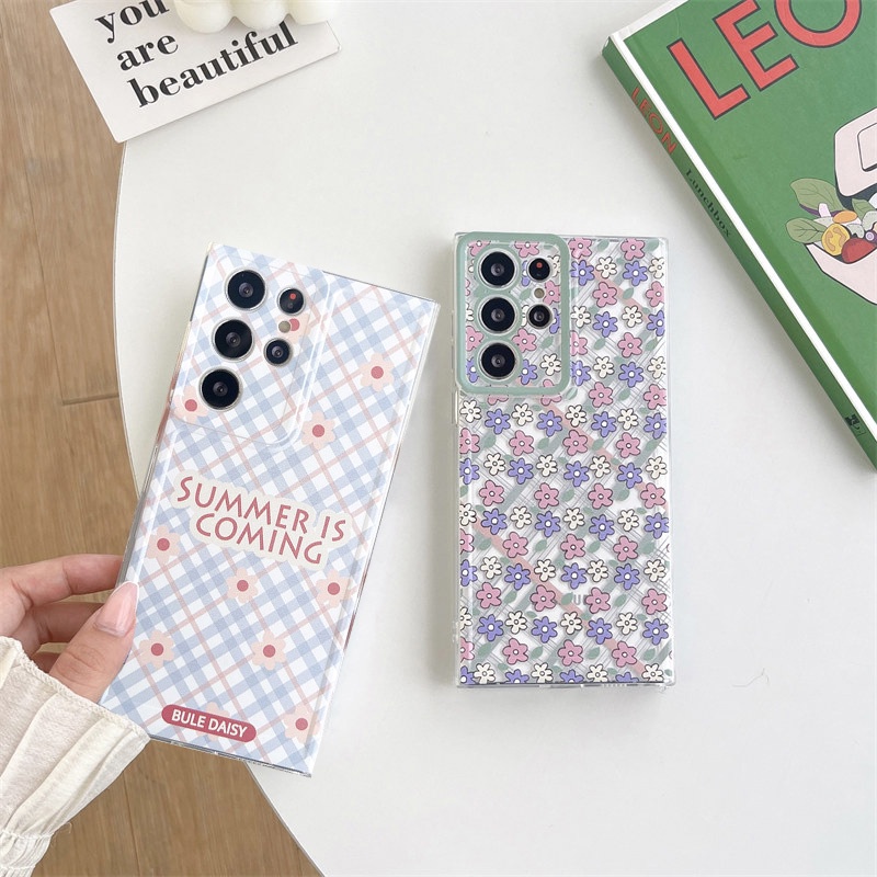 SAMSUNG สดน่ารักดอกไม้เคสโทรศัพท์สําหรับsamsung S24 FE S23 FE S24 Plus S24 Ultra A05s A15 A25 A35 A55 5Gนุ่มปกหลัง