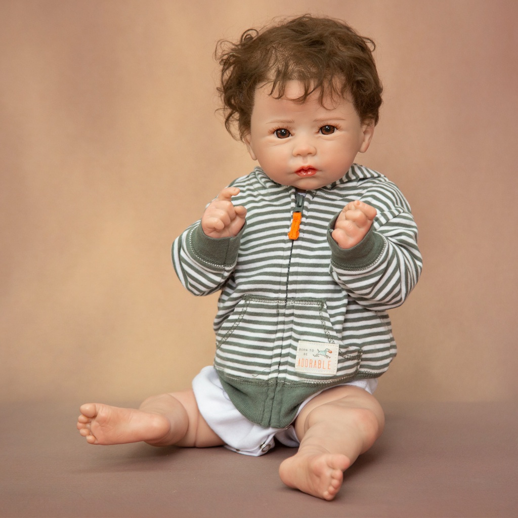 Keiumi ตุ๊กตาเด็กทารก ซิลิโคน พรีเมี่ยม ขนาด 19 นิ้ว