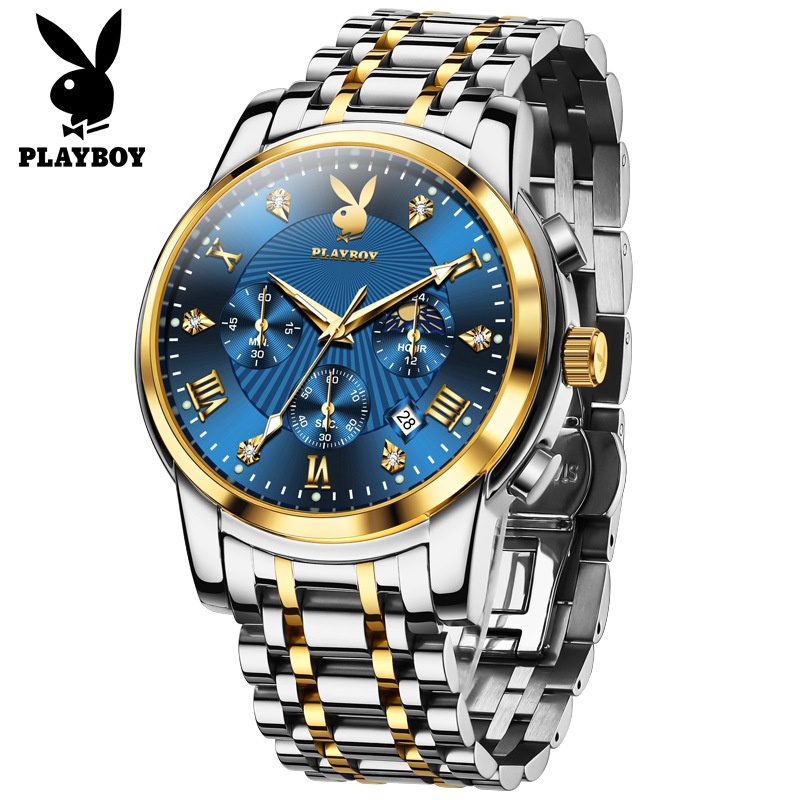 [พร้อมส่ง] Playboy 3066 นาฬิกาข้อมือควอตซ์แฟชั่น อเนกประสงค์ สําหรับผู้ชาย (ฟรีกล่องนาฬิกาสวยหรู)