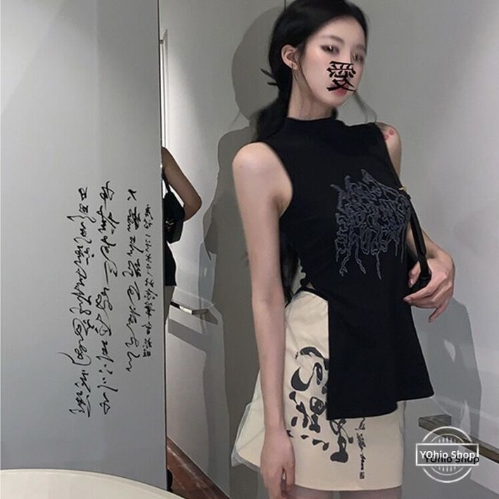 เสื้อกล้าม แขนกุด แฟชั่นฤดูร้อน สําหรับผู้หญิง Y2K