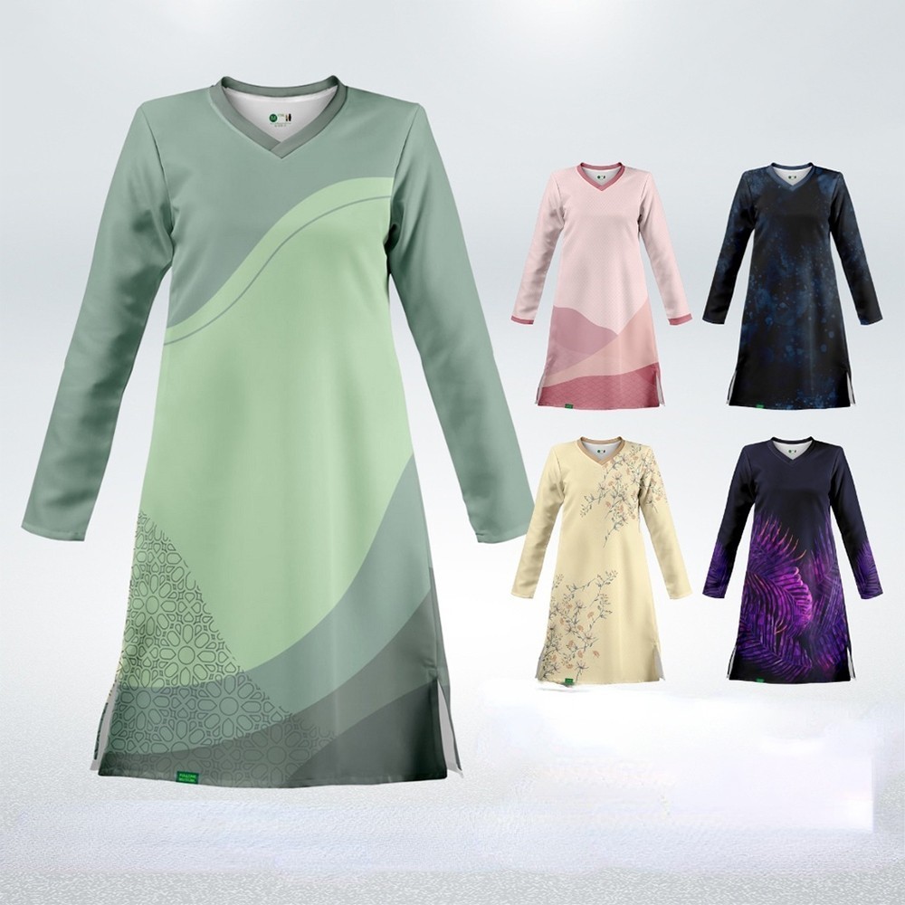 (สินค้าคงคลัง) Baju Jersey Muslimah Labuh Superfine Fiber Murah Plus Size Design New ผู้หญิงแขนยาวเสื้อมาเลเซีย Murah ธรรมดา Jersey Budak Jersey