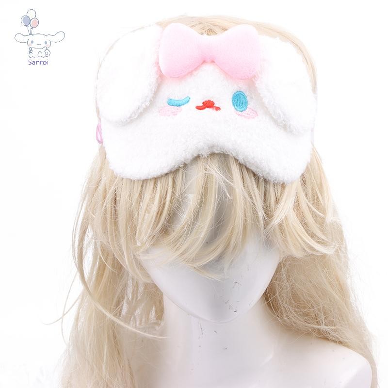 [San] Lunch Break Sleep Ladies Eye Protection Kawaii Sanrio Cinnamoroll Plush Eye Mask Anime Cinnamoroll Blackout Eye Mask POP