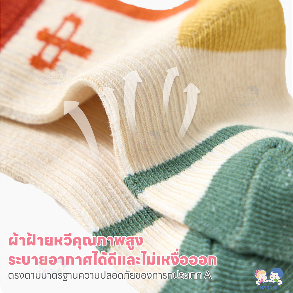 HANNEI 5 คู่/ชุด ถุงเท้าเด็ก ถุงเท้าทารก ไม่ขุยง่าย เหมาะสำหรับเด็ก 0-3 ปี เซตถุงเท้า นุ่มสบาย ถุฃเท้าเด็ก - รูปที่ 5