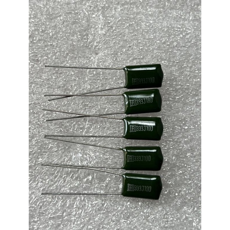 0.033UF 100V 333J  333PF ไมล่าของญี่ปุ่น ขาห่าง5มิล Cไมล่าของแท้ของใหม่(10ชิ้น) ตัวเก็บประจุ คาปาซิเ