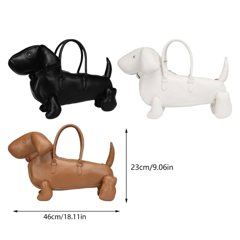 Capi ผู้หญิงสุนัขรูปร่างกระเป๋าสะพายกระเป๋าจับด้านบนสุนัขรูปร่างกระเป๋าสะพายข้างสําหรับการเดินทาง