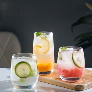 แก้วโอ่ง แก้วน้ำ IVORY HI BALL ทรงกลม แก้วน้ำคาเฟ่มินิมอล