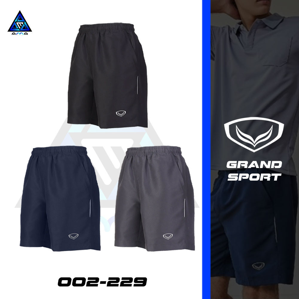 ลดแล้วลดอีก30% TEXT 💥ลดโหด30%สูงสุด200บาท💥 GRAND SPORT 002229 กางเกงขาสั้นมีกระเป๋าซิป 2 แท้100%