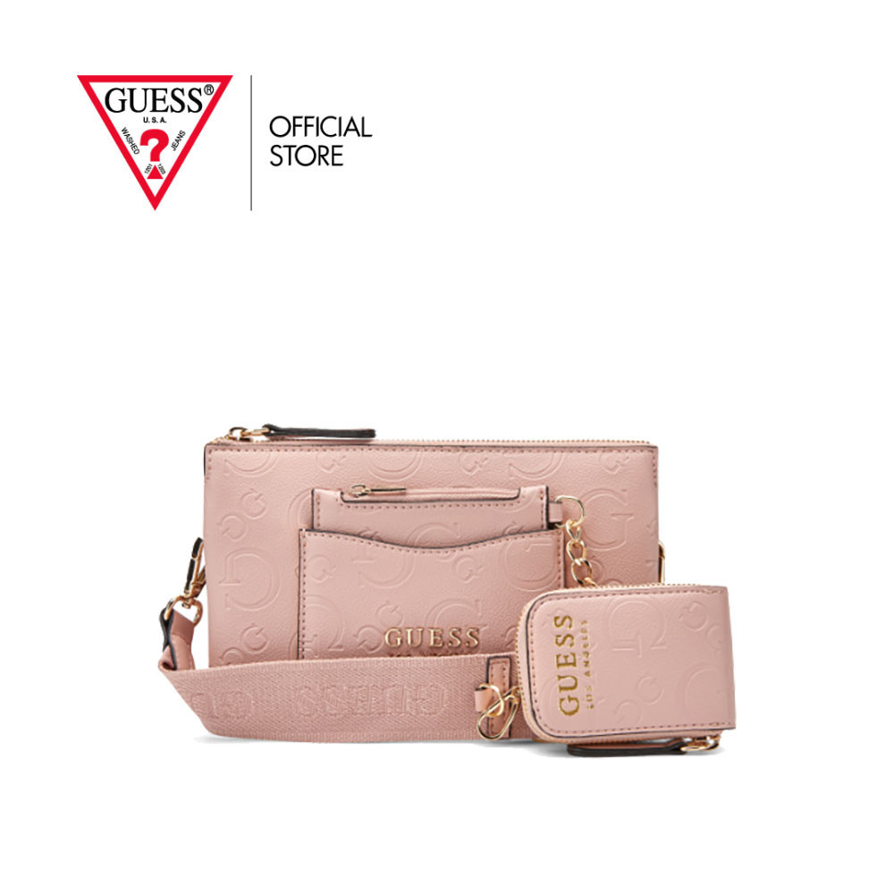 GUESS กระเป๋า รุ่น AG929270 NORMANDY MINI CROSSBODY TOP ZP สีชมพู