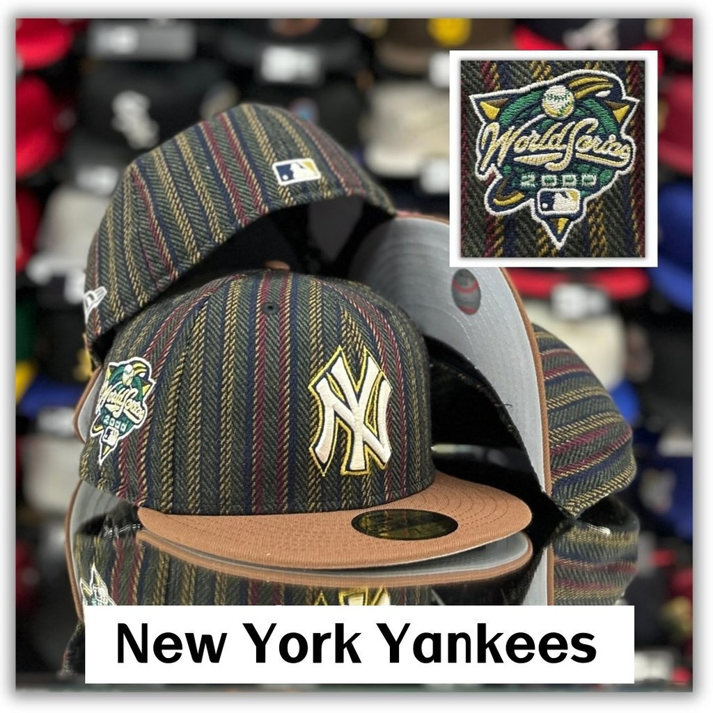 New Rra New York Yankees Vintage Herringbone Brown 59Fifty หมวกเบสบอลปักด้านข้าง