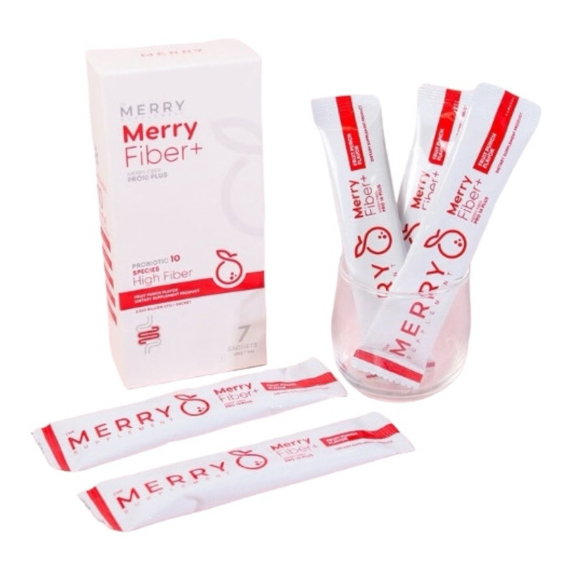 🎉 Merry Fiber Pro10 Plus 70g ผลิตภัณฑ์เสริมอาหารไฟเบอร์ธรรมชาติ ผสานโพรไบโอติกส์ 10 ชนิด
