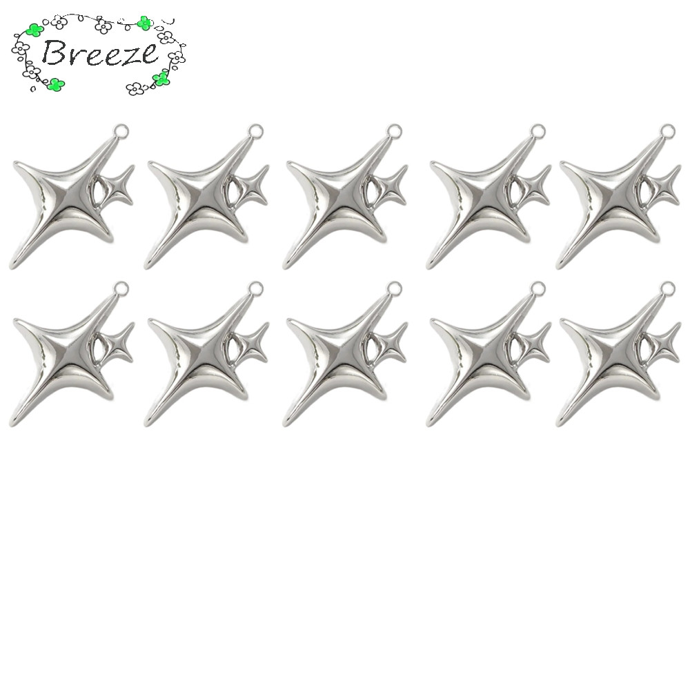 Breeze 10 ชิ้น Polaris เคลือบ Charms,โลหะผสมโรแมนติก Star จี้,ขนาดเล็กรูเงิน Handmade DIY เครื่องประดับอุปกรณ์เสริม