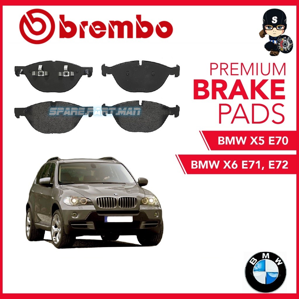 ผ้าเบรคหน้า BREMBO (1 ชุด)- BMW X57 E70 3.0,3.5,4.8i, BMW X6 E71,E72 3.5i,3.5d,5.0i