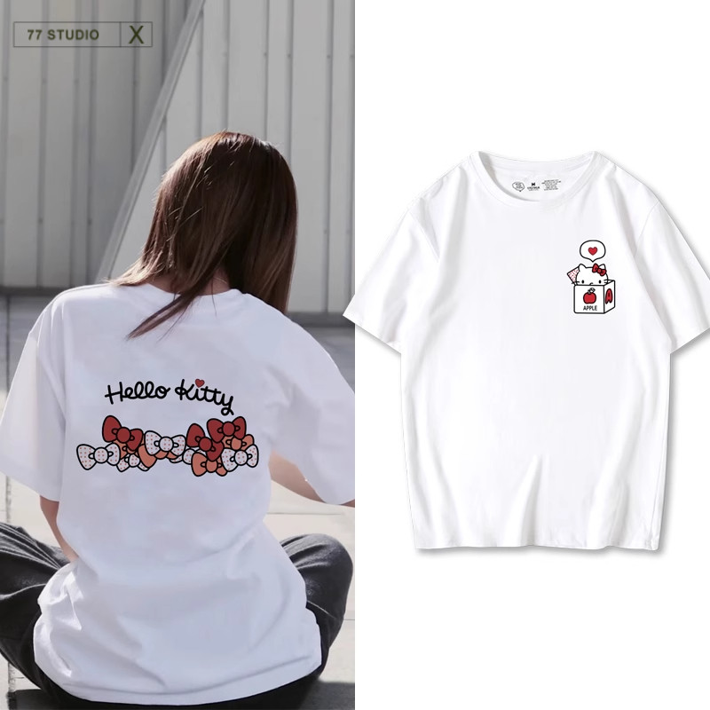 COD（จัดส่งภายใน 24 ชั่วโมง）เสื้อยืด oversize T-shirts ลายการ์ตูน 100%cotton น่ารัก แฟชั่น สวมใส่สบาย เสื้อผ้าผู้หญิง