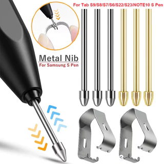 เคล็ดลับโลหะ S ปากกา Nib เคล็ดลับสําหรับ Samsung Galaxy Tab S6 Lite S7 Plus S7 FE S8 Plus S8 Ultra Touch Stylus Tip Nibs พร้อมคลิปกําจัดโลหะ