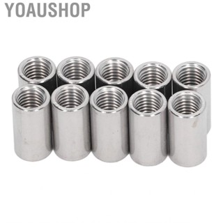 Yoaushop 10Pcs Coupling Nut Round M12 Stainless Steel Rod Connector Female