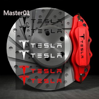 สติกเกอร์ไวนิล ลายสก๊อต 6 ชิ้น สําหรับตกแต่งล้อรถยนต์ Tesla ModelX Roadster P85D