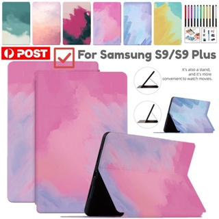 เคสหนัง ฝาพับ ลายการ์ตูน กันกระแทก สําหรับ Samsung Galaxy Tab S9 S9+ S9 Plus 11.0 12.4 SM-X710 X716B X718U X810 SM-X816B