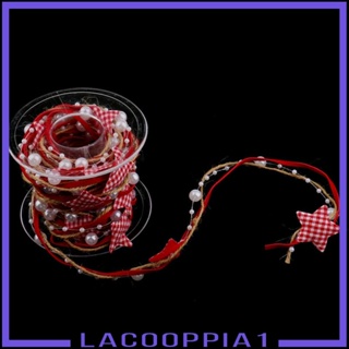 [Lacooppia1] ลูกปัดโพลีเอสเตอร์ สีแดง 5 เมตร สําหรับเย็บผ้า คริสต์มาส