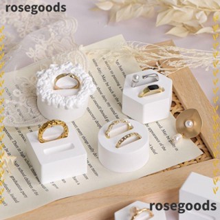 Rosegoods1 ชั้นวางแหวน เครื่องประดับ ยิปซั่ม น้ําหนักเบา สีขาว