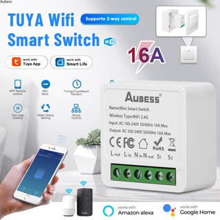 Tuya WiFi MINI DIY สมาร์ทสวิทช์ 10A/16A MINI DIY Tuya Life สมาร์ทการประยุกต์ใช้ Suporta 2-Way รีเลย์จับเวลา Google Casa Alexa Voice Control Aube