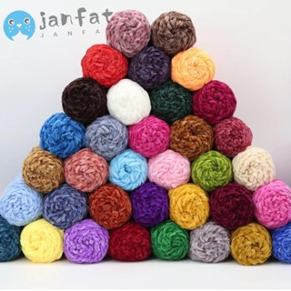 Janfat ไหมพรมกํามะหยี่ สีทอง ด้ายผ้าฝ้าย 100 กรัม ไหมพรมบอล เส้นหนา เคลือบเงา ไหมพรมขนสัตว์ทอหนา ผ้าพันคอ เสื้อกันหนาว