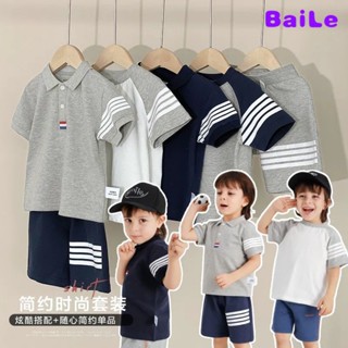 [Baile Little Forest] เสื้อโปโลแขนสั้นลําลอง สไตล์สปอร์ต แฟชั่นฤดูร้อน สําหรับเด็ก