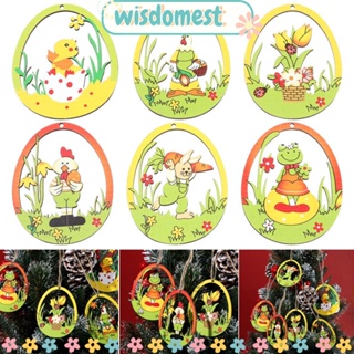 WISDOMEST 10 ชิ้น / เซต เครื่องประดับแขวน จี้ไม้ DIY วัสดุดอกไม้ ของขวัญอีสเตอร์