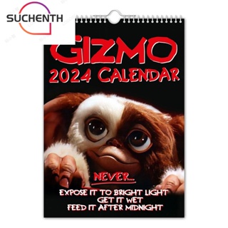 Suchenth ปฏิทินแขวนผนัง กระดาษ 2024 Gizmo ของขวัญปีใหม่ สําหรับตกแต่งบ้าน