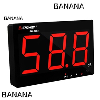 Banana1 เครื่องวัดระดับเสียงดิจิทัล SW-525A หน้าจอ LCD 30dB เป็น 130dB แบบพกพา สําหรับแขวนผนัง ในร่ม กลางแจ้ง