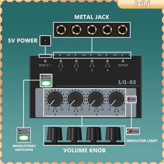 [Lslhj] เครื่องขยายเสียงสเตอริโอโมโน 4 ช่อง เสียงรบกวนต่ํา ปรับได้ สําหรับผสมคีย์บอร์ด ขนาดเล็ก