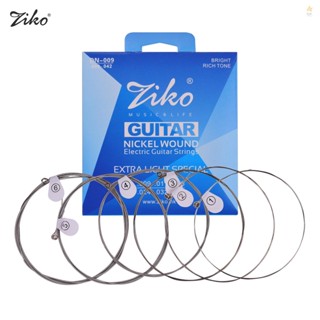 ZIKO Hexagonal Core Electric Guitar Strings - Extra Light Gauge - Namo Coating - Nickel Winding - 6pcs Set - Enhanced Durability and Tone