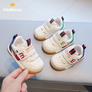 MiniKicks รองเท้าเด็ก สไตล์โมเดิร์น ทันสมัย สบายมาก ไม่ลื่นไถล รองเท้าเด็กผ้าใบผู้หญิง 2023 NEW RXB23903JM 36Z230906