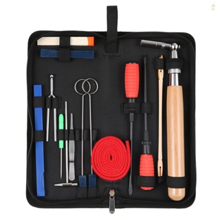 Comprehensive Piano Tuning Set - 16pcs Tools with Wrench, Mutes, Screwdriver, and Tweezers